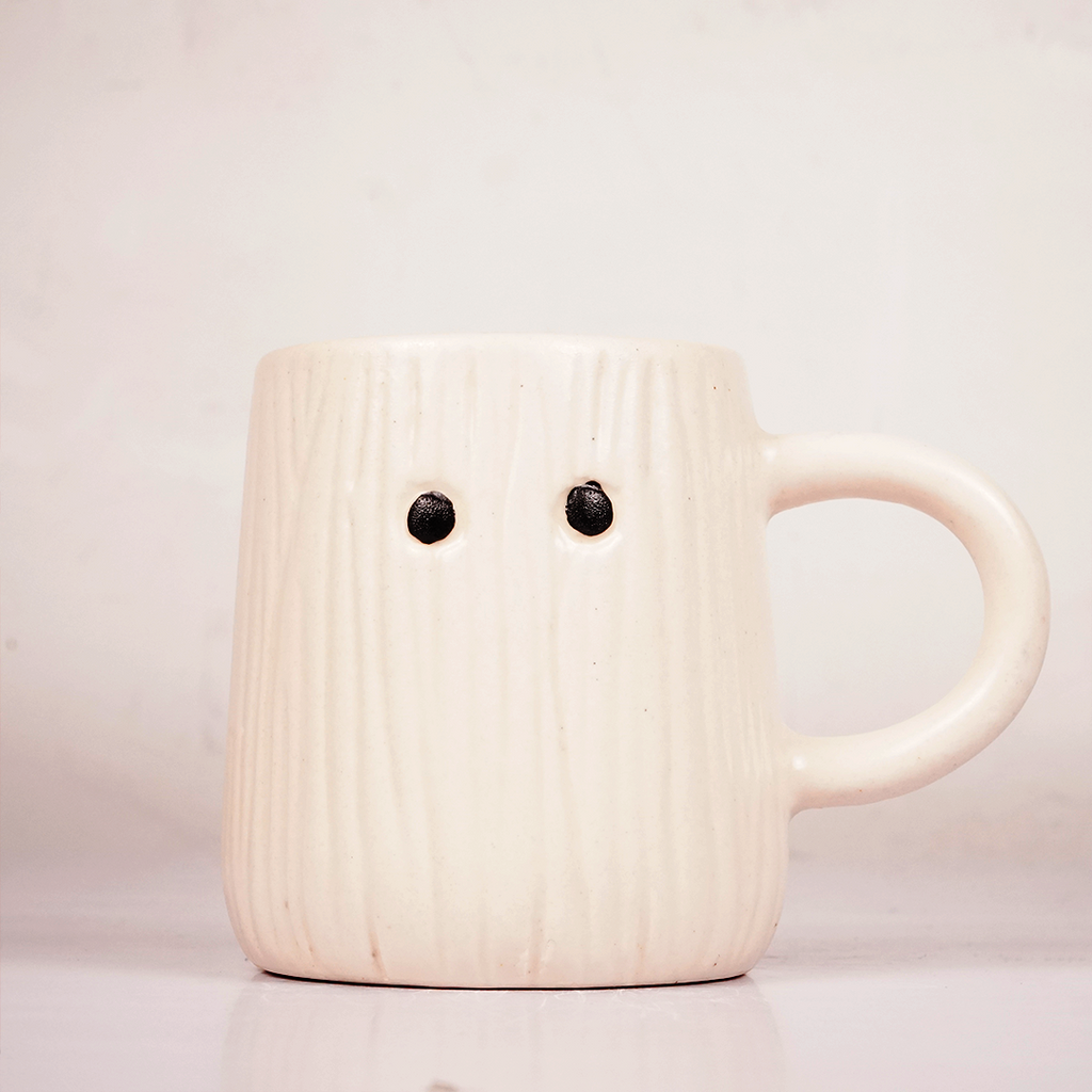 White Ribbed Ceramic Mug – Minimalist Textured Coffee & Tea Cup