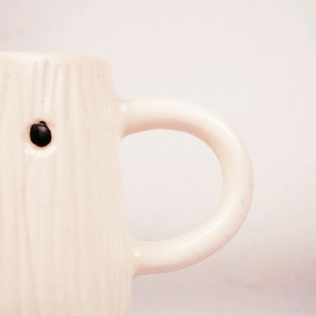 White Ribbed Ceramic Mug – Minimalist Textured Coffee & Tea Cup