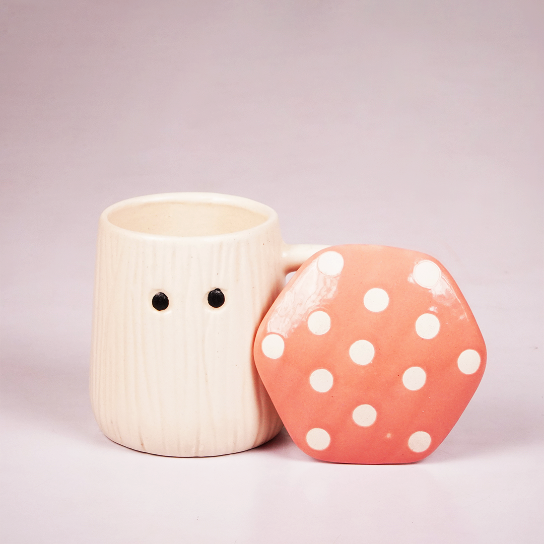 White Ribbed Ceramic Mug – Minimalist Textured Coffee & Tea Cup