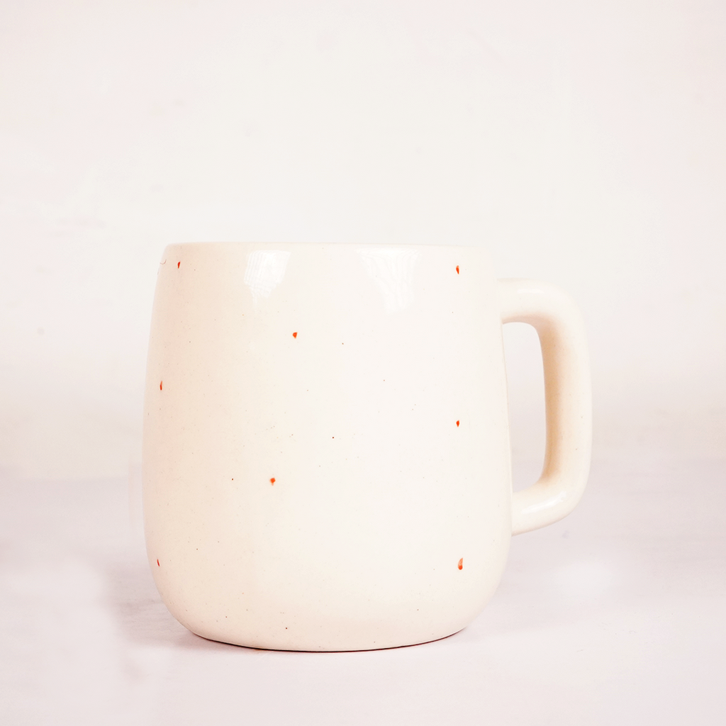 White Ceramic Heart Print Mug – Cute Red Heart Coffee & Tea Cup