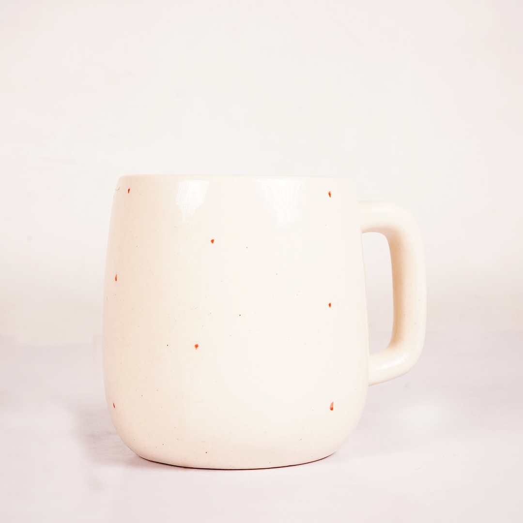 White Ceramic Heart Print Mug – Cute Red Heart Coffee & Tea Cup