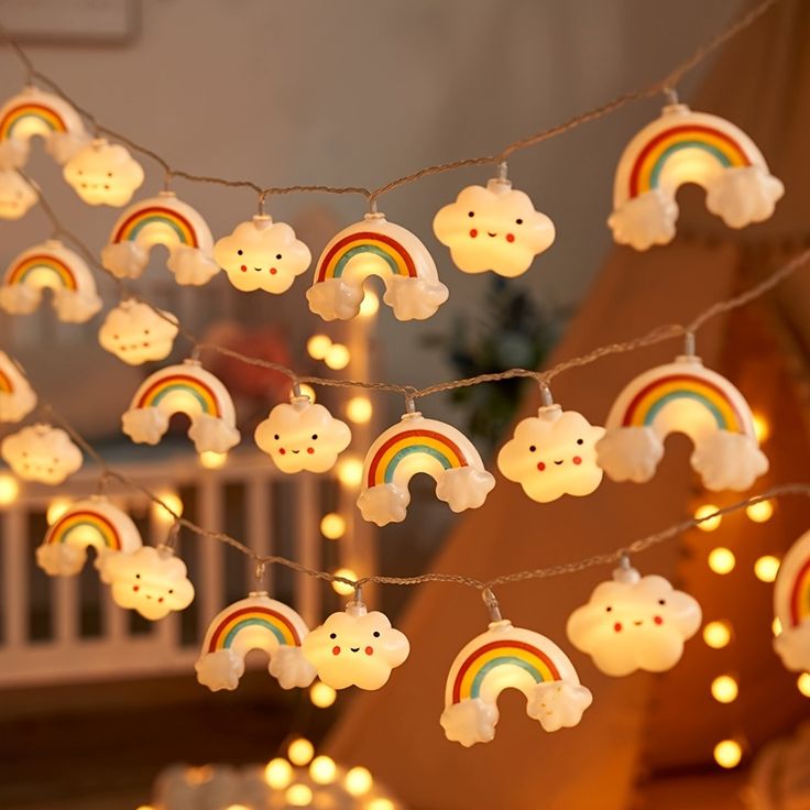 Rainbow & Cloud Festive String Lights