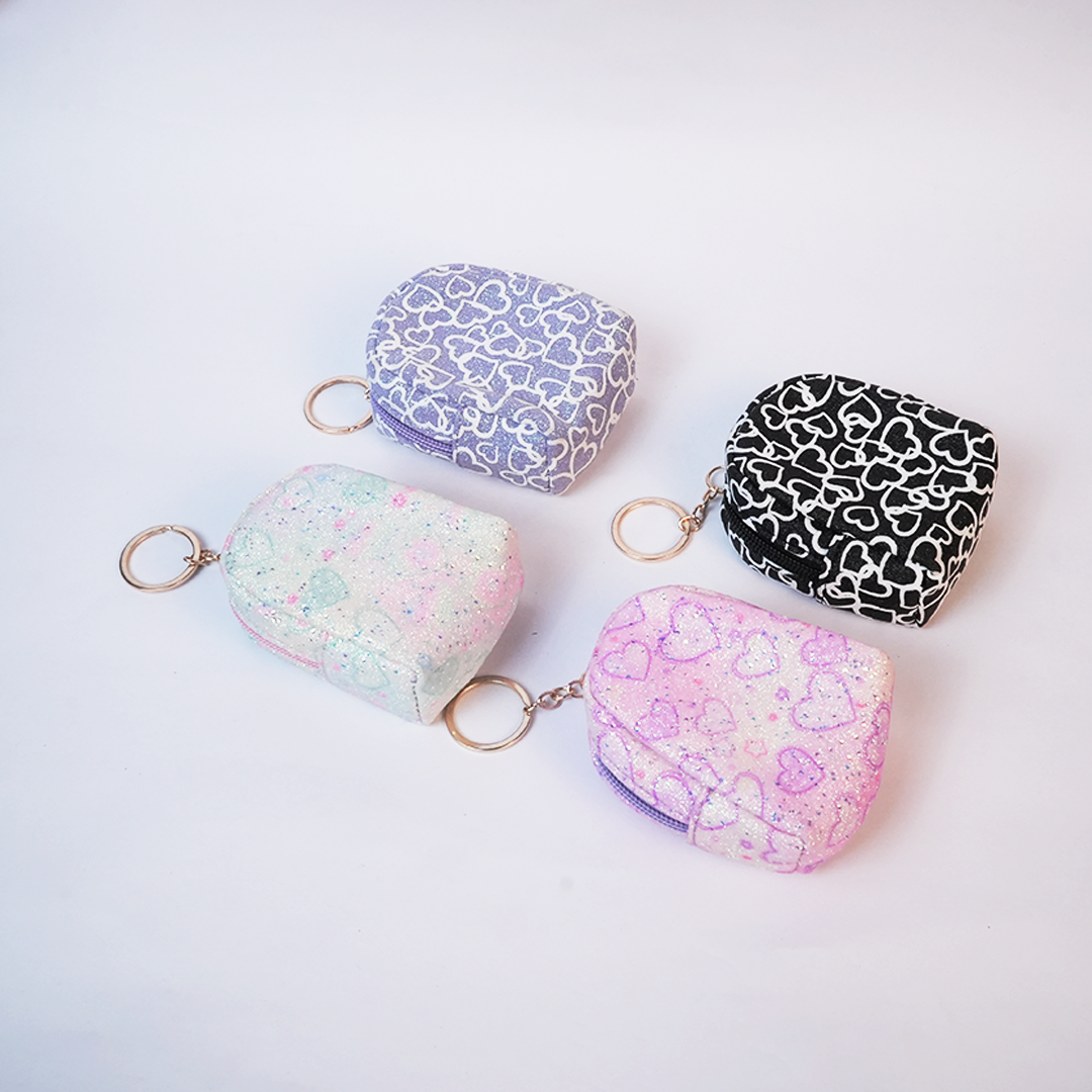 ✨ Mini Glitter Coin Pouch Keychain | Cute & Stylish