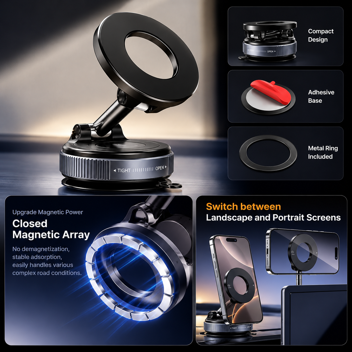 Magnetic Phone Stand | Adjustable Foldable Mobile Holder | Desktop Phone Stand