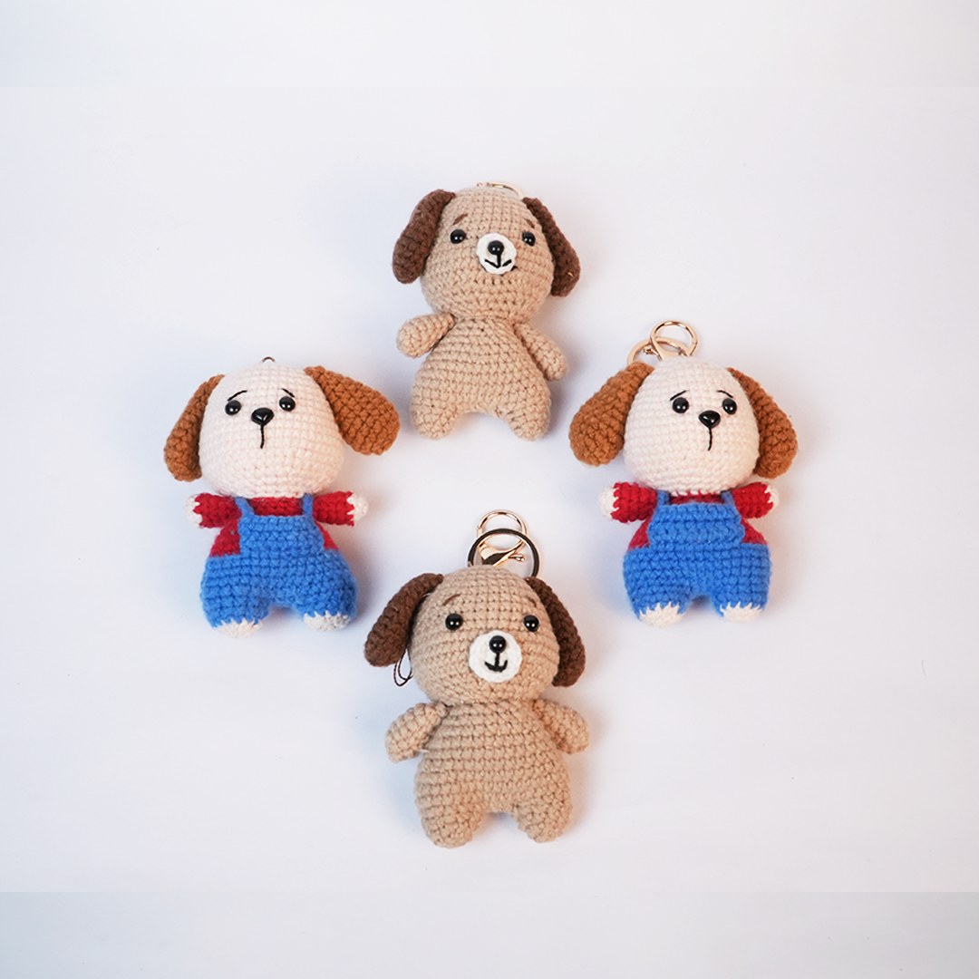 Handmade Crochet Puppy Keychain | Cute Plush Charm