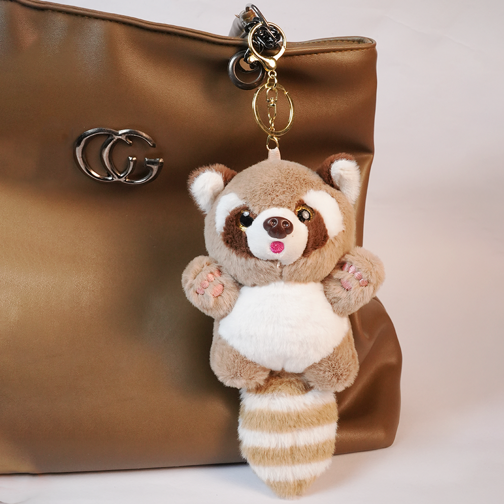 Plush Raccoon Keychain | Soft & Adorable Bag Charm