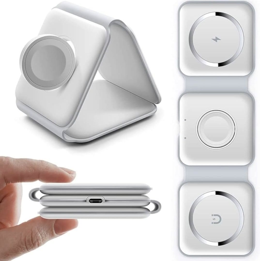 3-in-1 Foldable Wireless Charger – For Phone, Watch & Earbuds