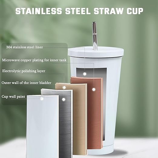 Stainless Steel Straw Tumbler