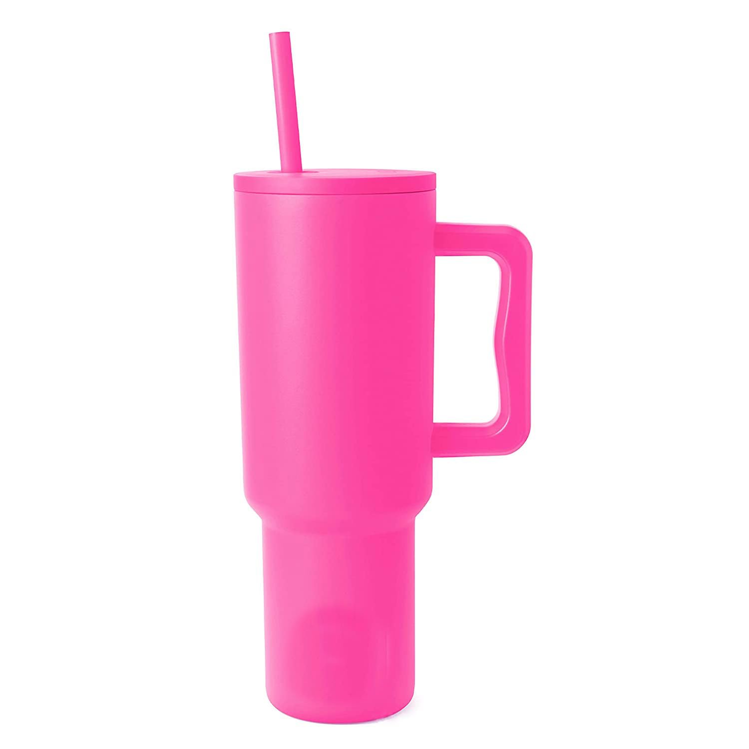 Stainless Steel Tumbler – Matte Finish |Sipper | Leak-Proof | With 2 Straw & Brush 1.2L