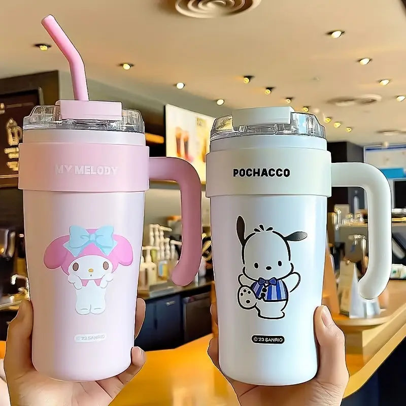 Personalized Cartoon Design Straw Kuromi Mug ( pack of 1 )