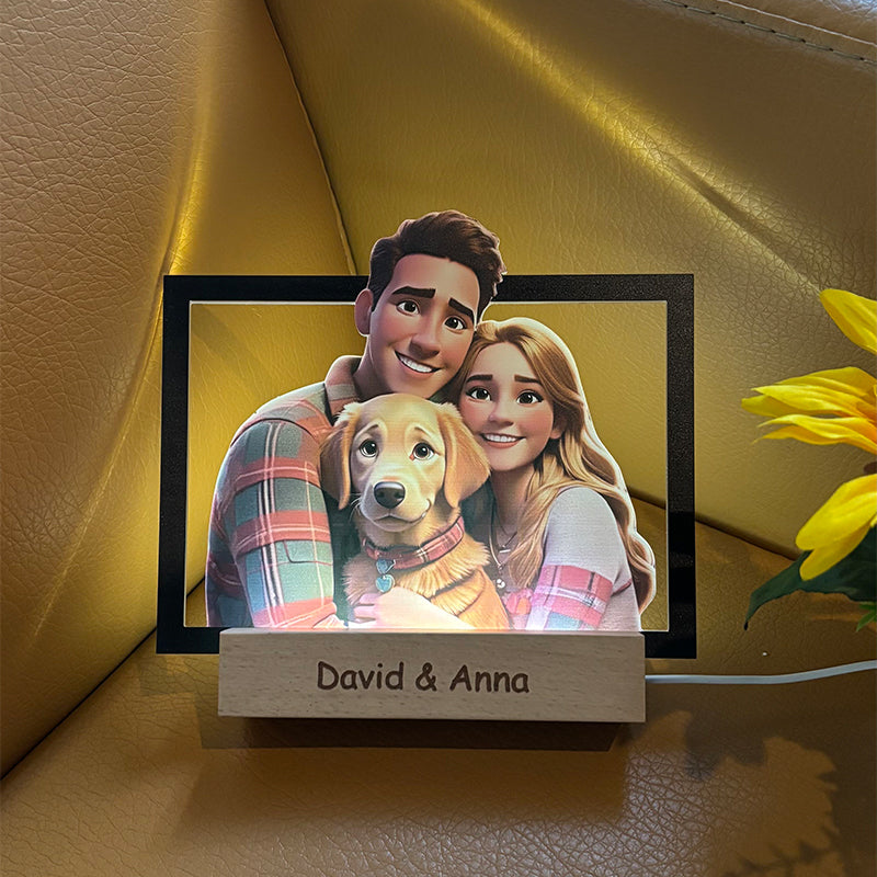 Personalized Cartoon Portrait Photo Frame Night Light