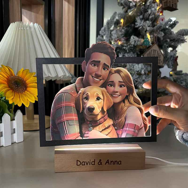 Personalized Cartoon Portrait Photo Frame Night Light