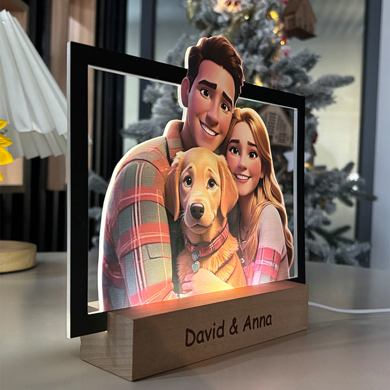 Personalized Cartoon Portrait Photo Frame Night Light