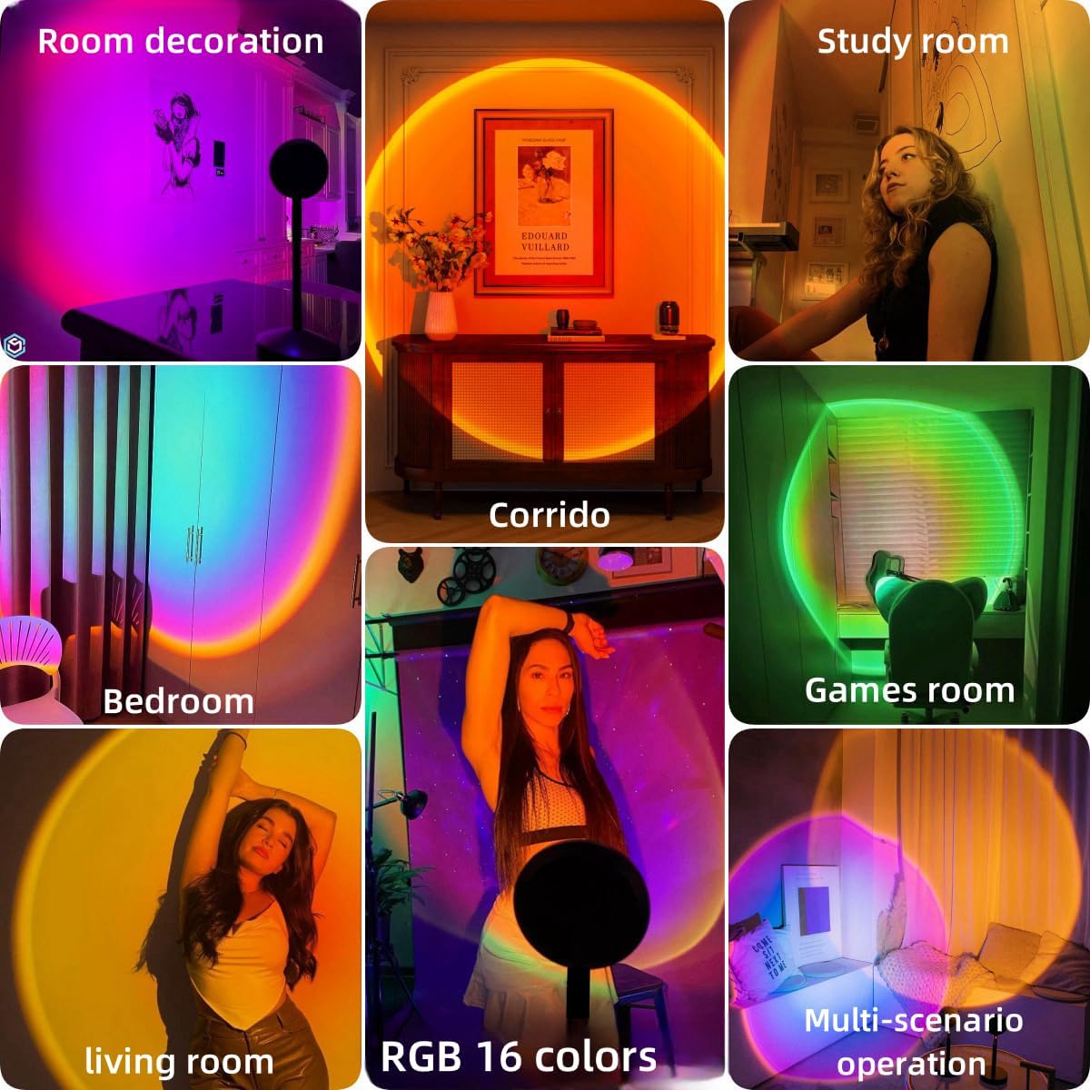 SunGlow Aura Light – 16-Color Mood Projector