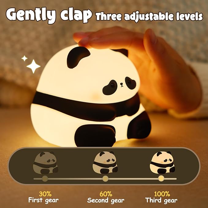Kawaii Panda Led Silicone Night Light Lamp