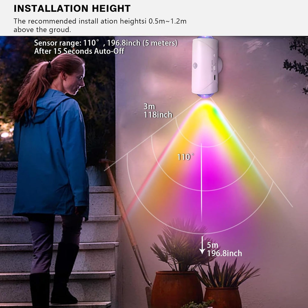 LED Wireless Wall Sconce with 7 Colors Changing, Motion Sensor Light (Copy)