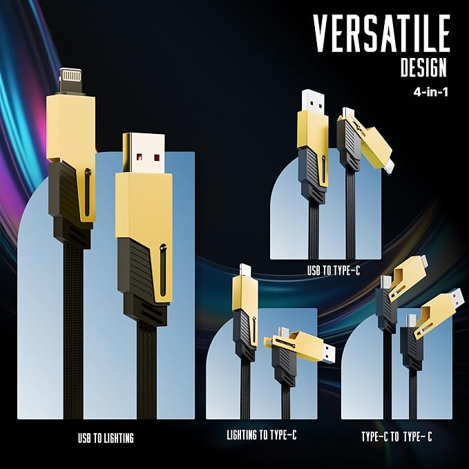 ✨ 4-in-1 Fast Charging Cable – One Cable, All Devices