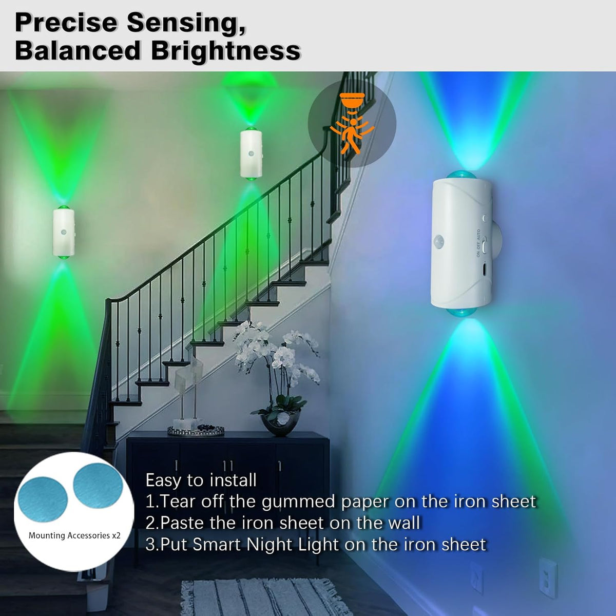LED Wireless Wall Sconce with 7 Colors Changing, Motion Sensor Light (Copy)