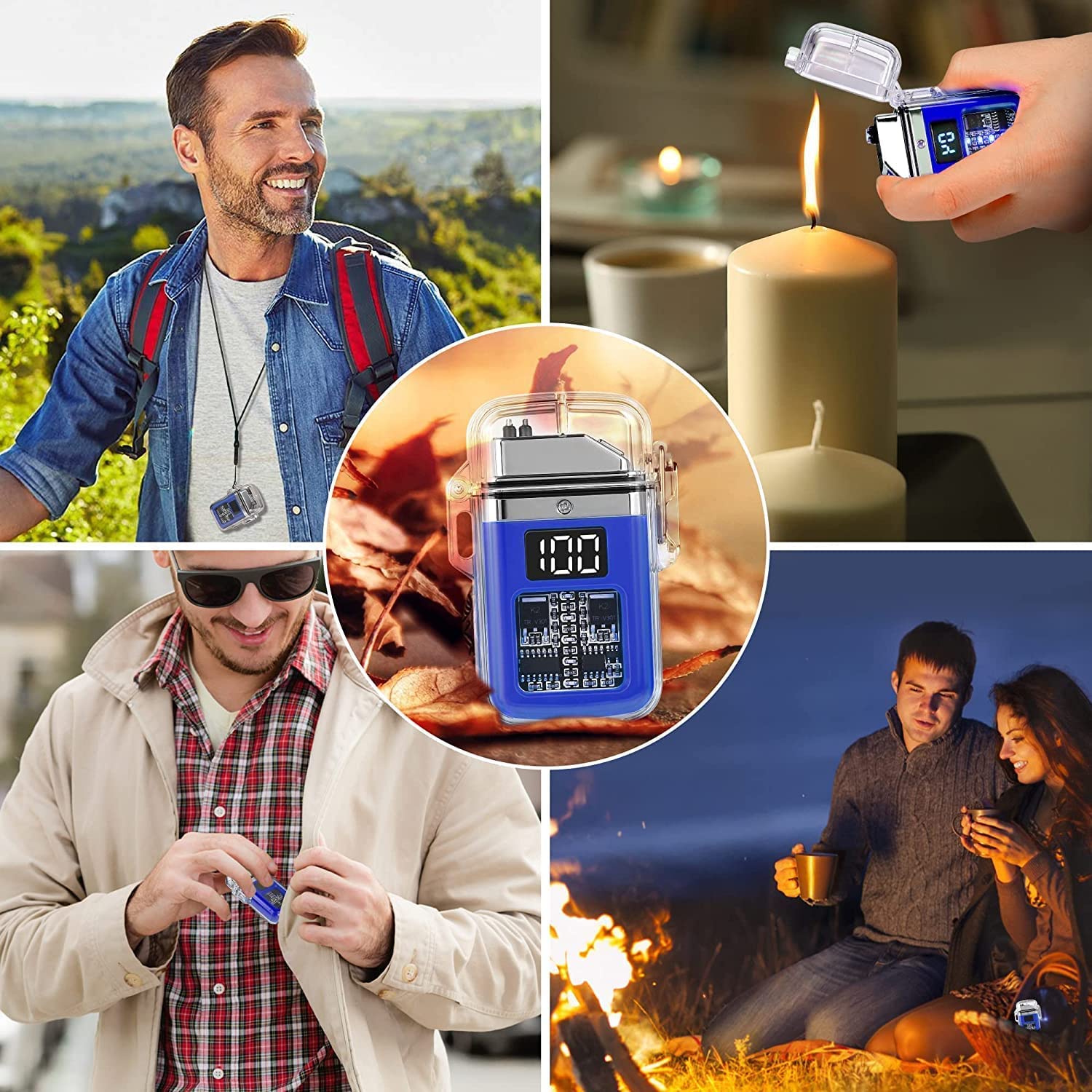 Electric Dual Arc Plasma Lighter – Waterproof, Windproof & Adventure-Ready