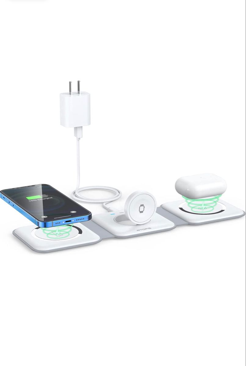 3-in-1 Foldable Wireless Charger – For Phone, Watch & Earbuds