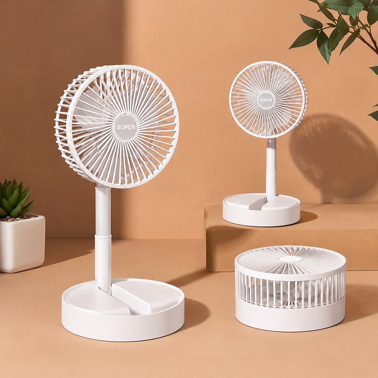 Foldable Rechargeable Desk Fan with USB