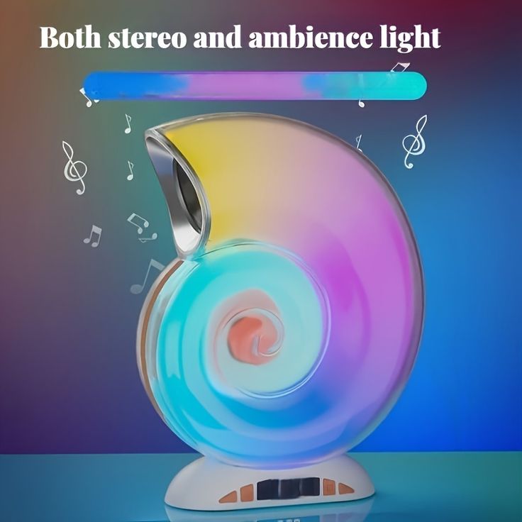 Conch Music Light Lamp, Desktop Smart Speaker Atmosphere Light, Alarm Clock Wake Up Light Smart Night Light Table Lamp