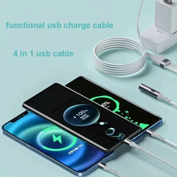 4-in-1 Charging Cable with Built-in Lighter – Power Meets Innovation