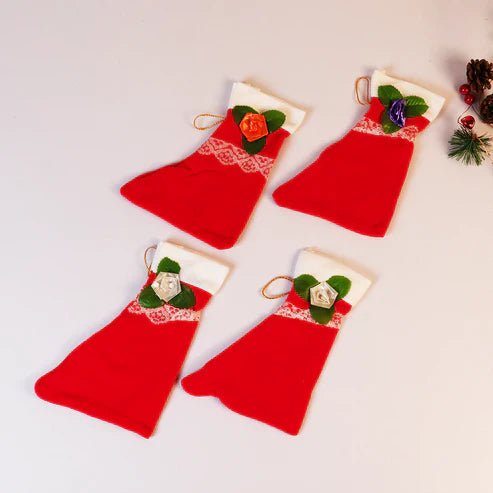 Set-4 Christmas Stocking Gift Bags