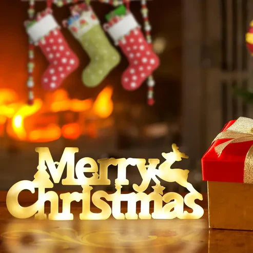 LED “Merry Christmas” Light Sign –