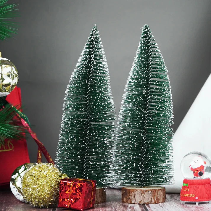 Set-2 Snow-Frosted Mini Christmas Tree