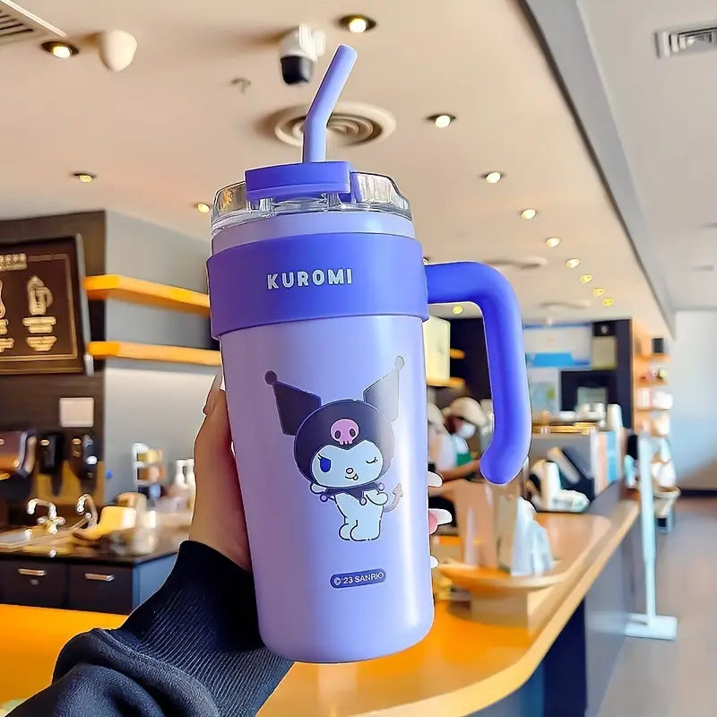 Personalized Cartoon Design Straw Kuromi Mug ( pack of 1 )