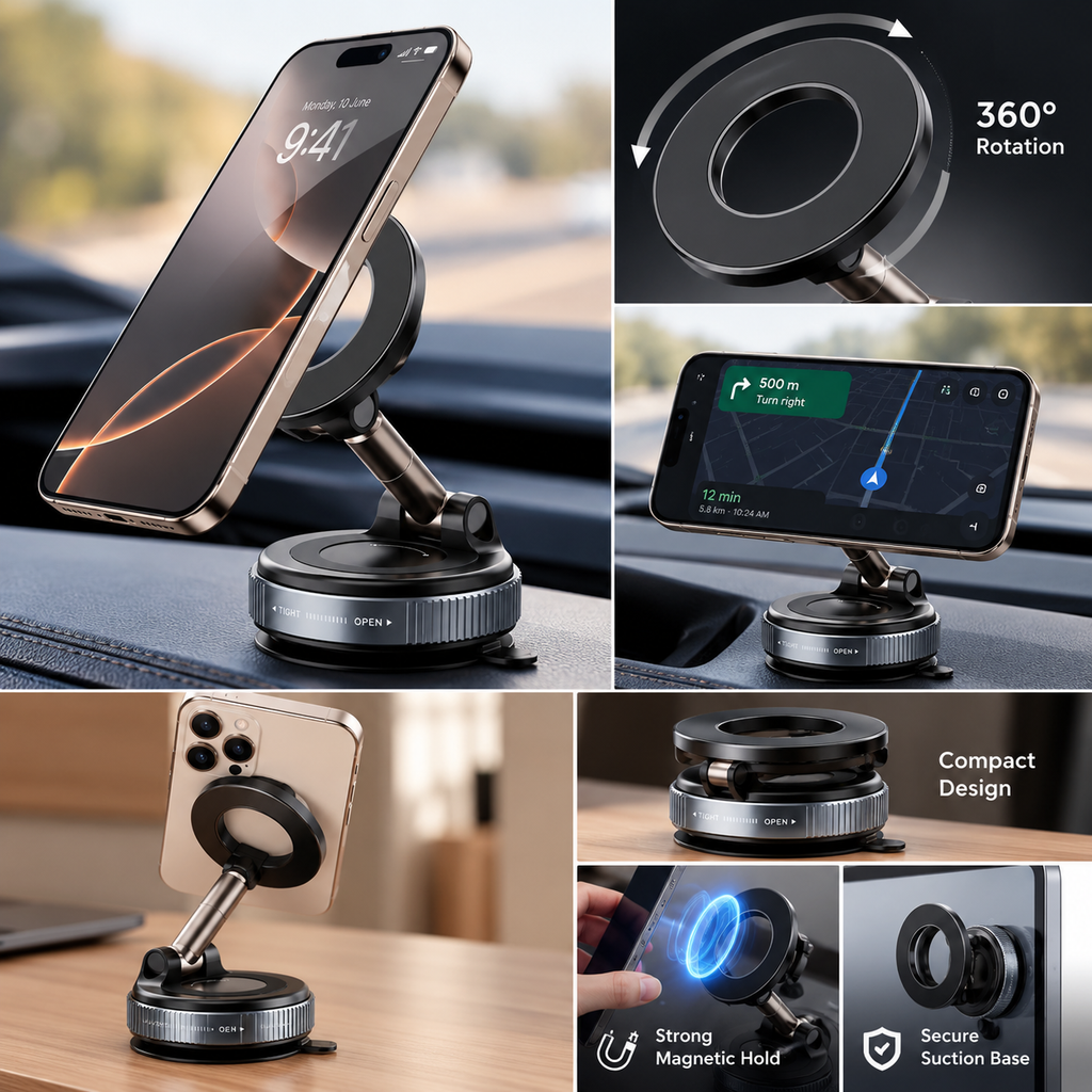 Magnetic Phone Stand | Adjustable Foldable Mobile Holder | Desktop Phone Stand