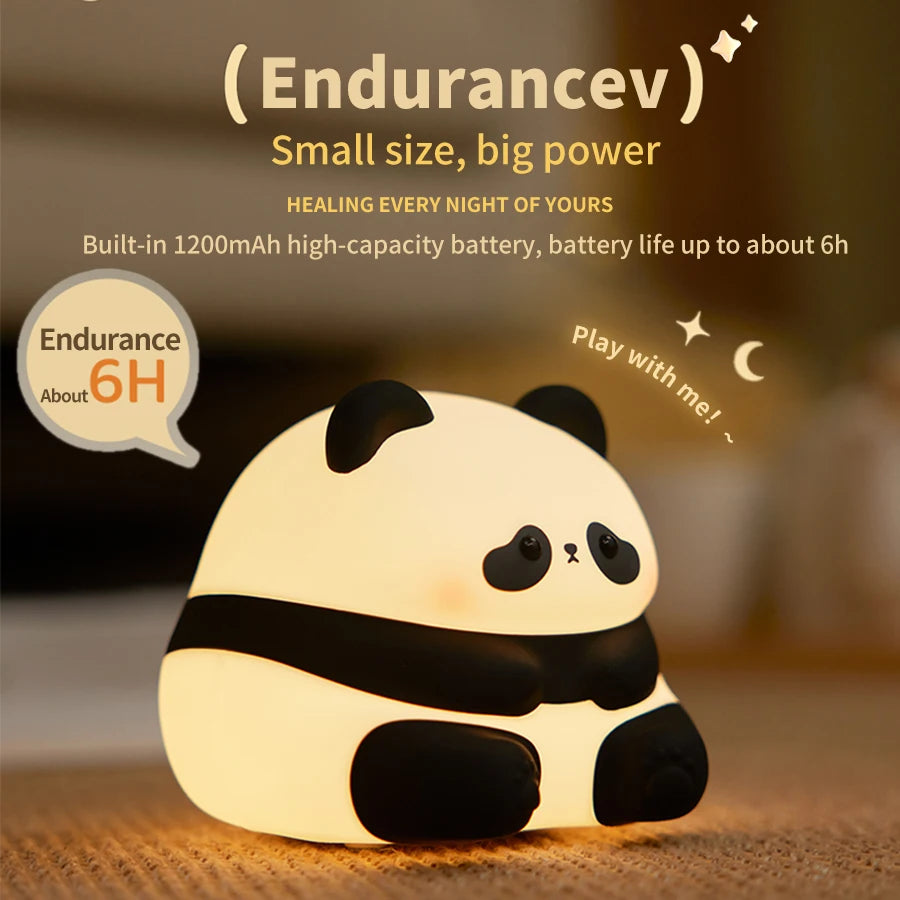 Kawaii Panda Led Silicone Night Light Lamp