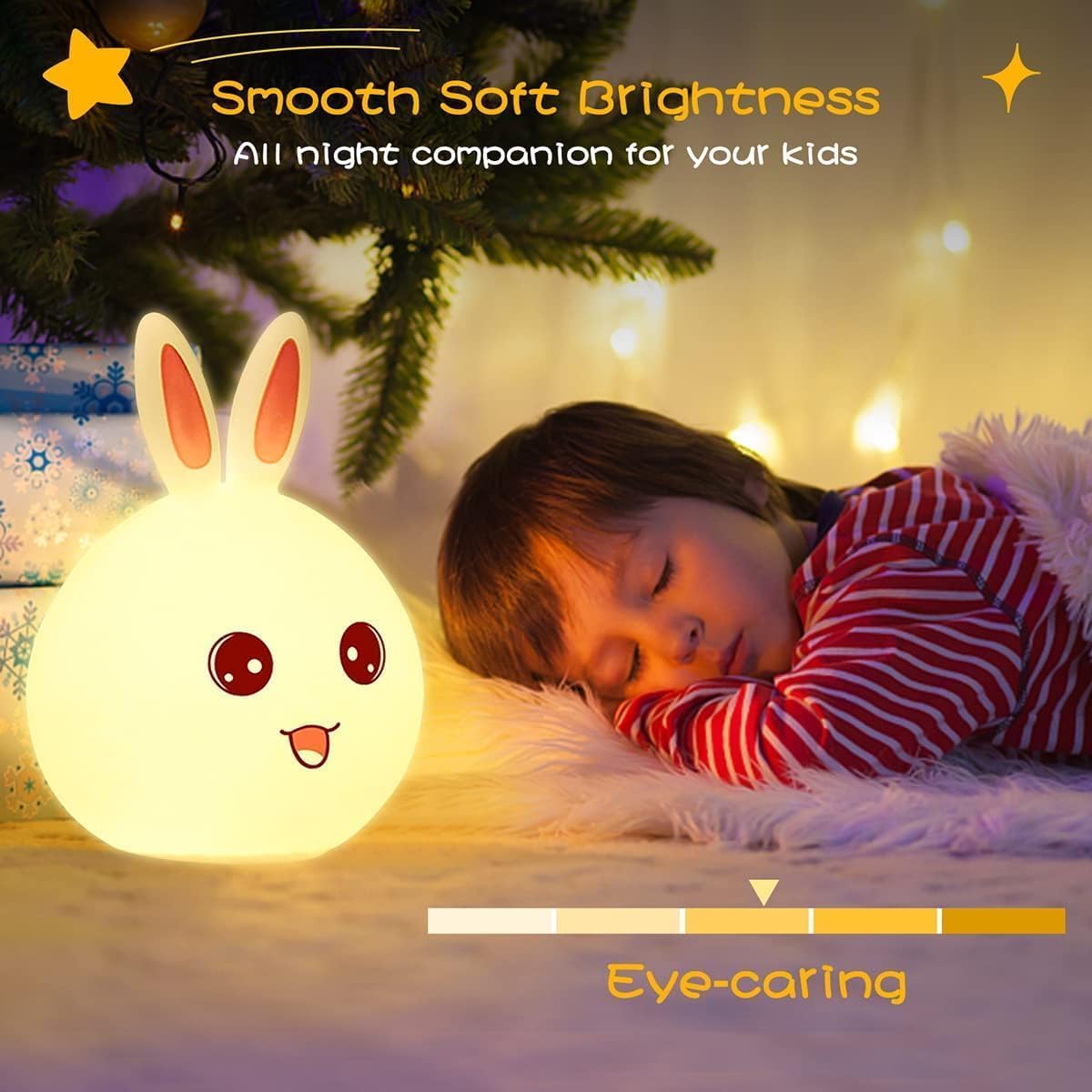 Silicone Cute Little Rabbit LED Table Lamp, Birthday Gift For Girls/Boys, Colour Changing With Usb Rechargeeable Night Light (Rabbit Lamp),