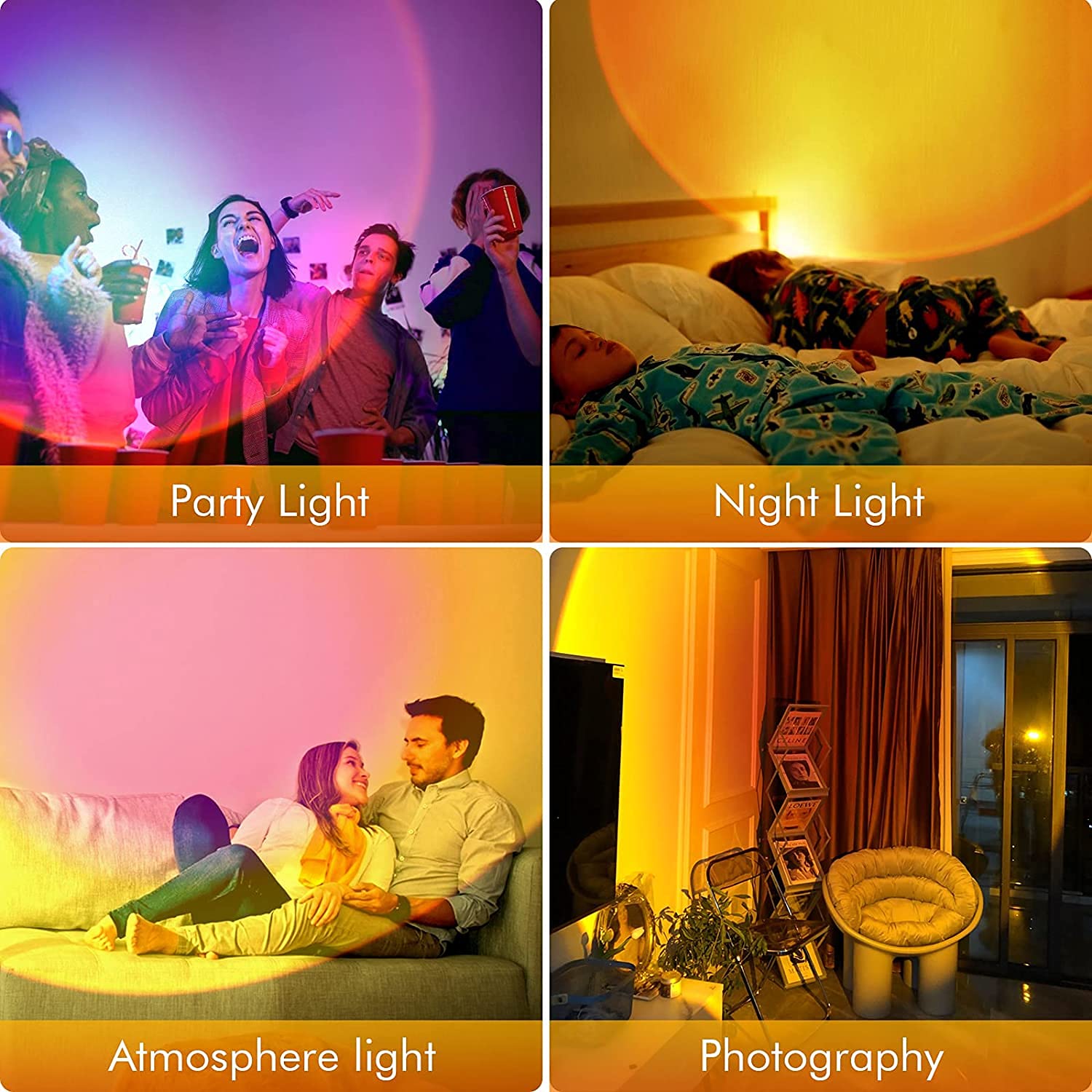 SunGlow Aura Light – 16-Color Mood Projector