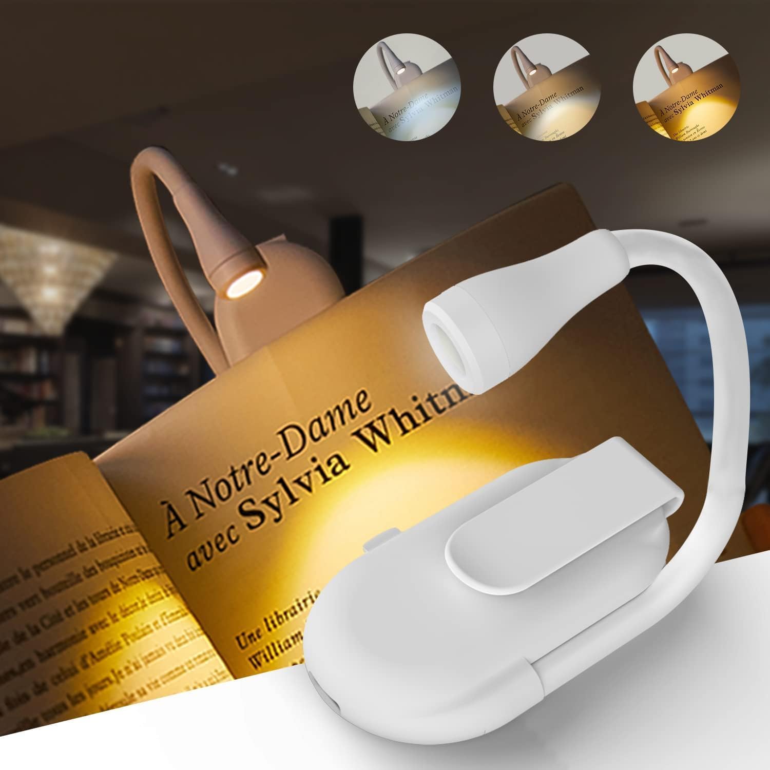 Clip-On LED Reading Light with 3 Modes