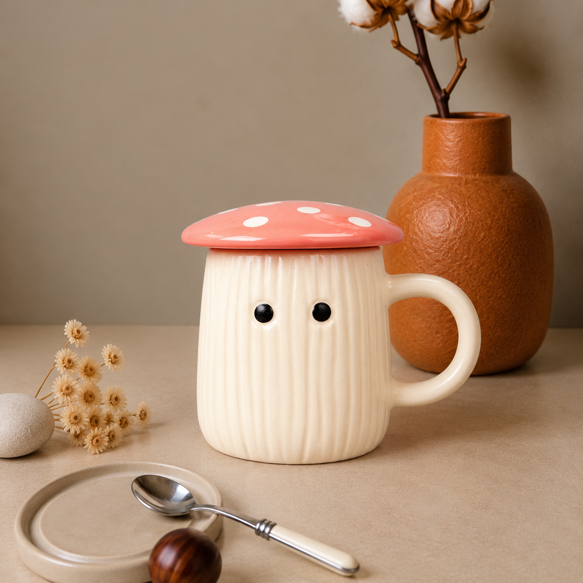 White Ribbed Ceramic Mug – Minimalist Textured Coffee & Tea Cup