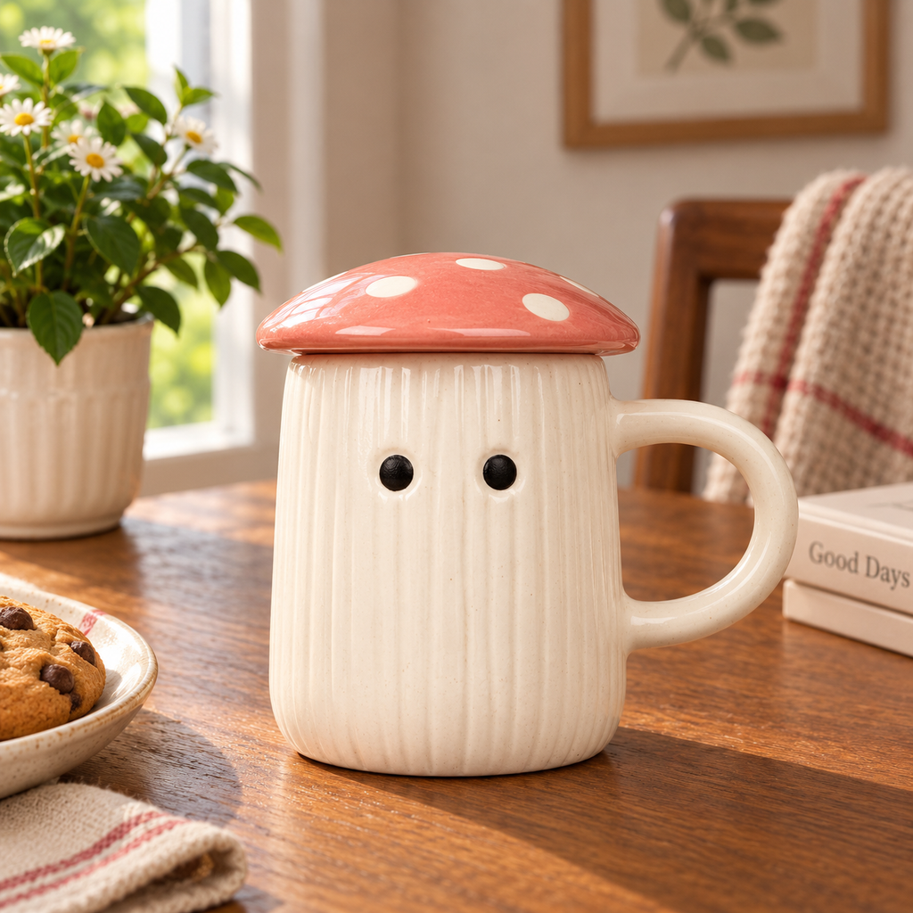 White Ribbed Ceramic Mug – Minimalist Textured Coffee & Tea Cup