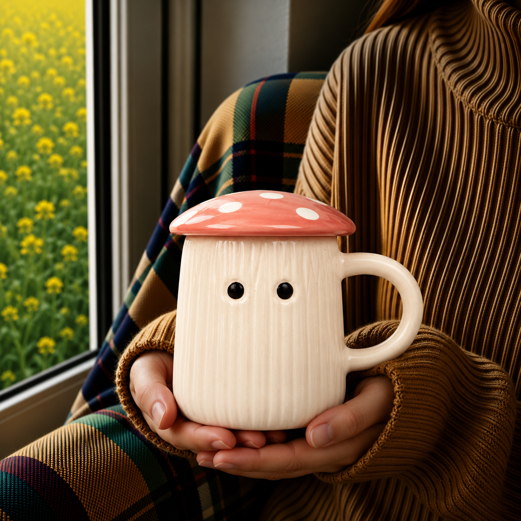 White Ribbed Ceramic Mug – Minimalist Textured Coffee & Tea Cup