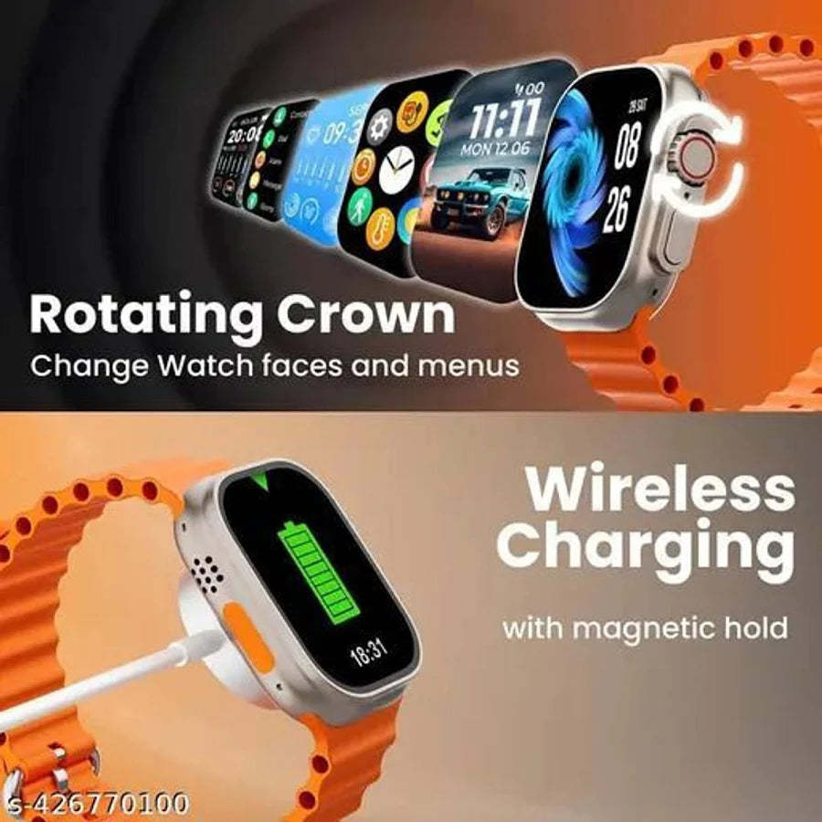 Smart Watch Ultra 12+1 Combo Set: Feature-Packed Smartwatch with Wireless Earbuds & Interchangeable Straps